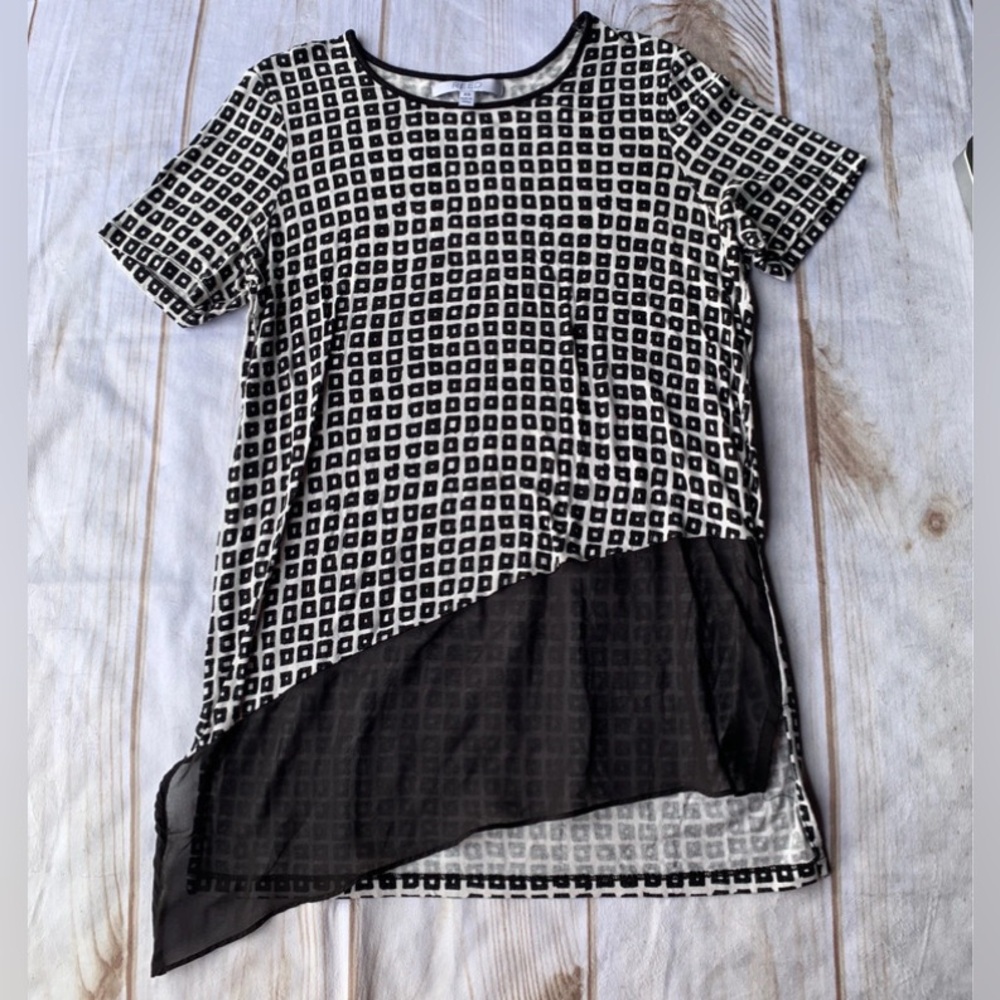 Reed Black and White Short Sleeve Top Size XS